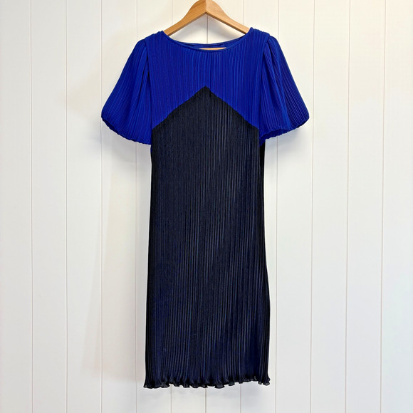 Vintage Women's Accordion Pleated Old Money Chiffon Dress Size 10 Glam Wedding - Picture 1 of 7